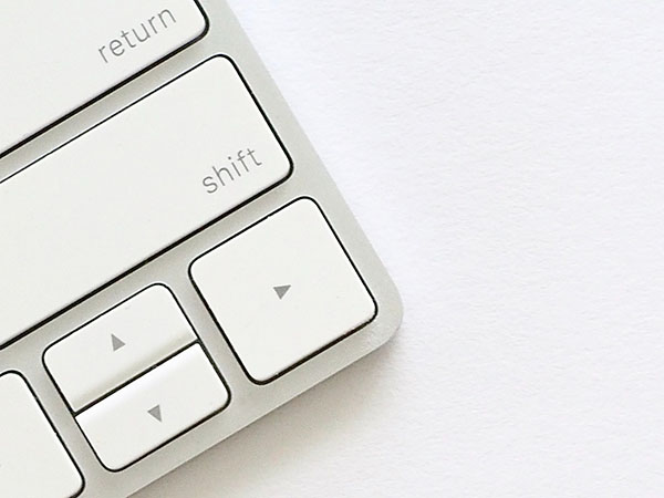 Close-up of computer keyboard shift button