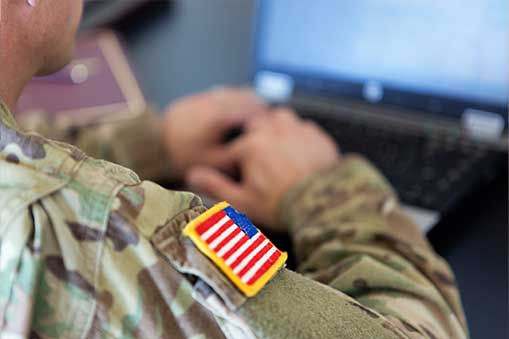 Military uniform with American flag on shoulder 2